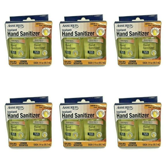 12 Mini Hand Sanitizer Bottles-Lemon Scent-Kills 99% Of Germs - Picture 1 of 1